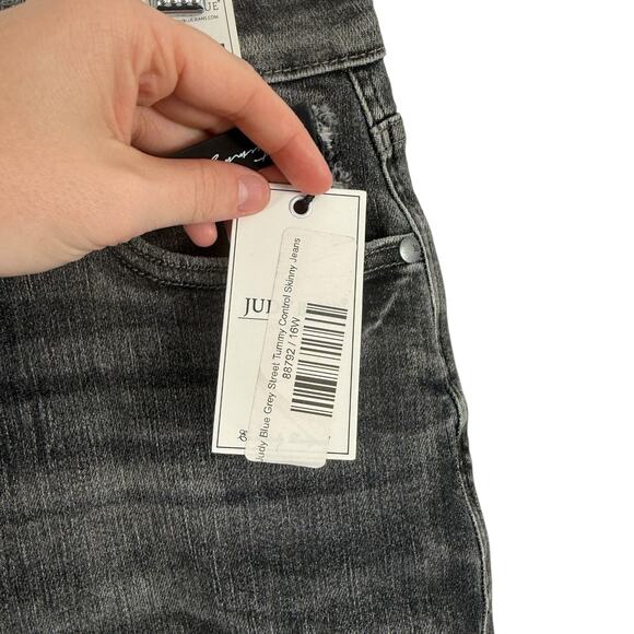 Judy Blue Grey Street Tummy Control Skinny Jeans High Rise NEW Womens Plus 16W - Picture 4 of 9